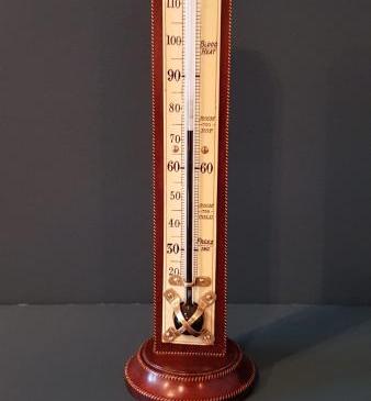 Antique Mahogany Table Top Thermometer
