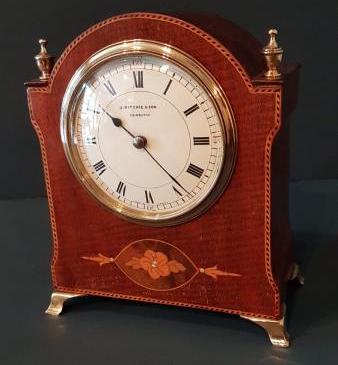 Fine Quality Edwardian Inlaid Mahogany Mantel Clock