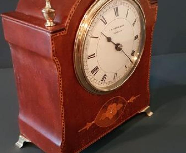 Fine Quality Edwardian Inlaid Mahogany Mantel Clock - Image 5