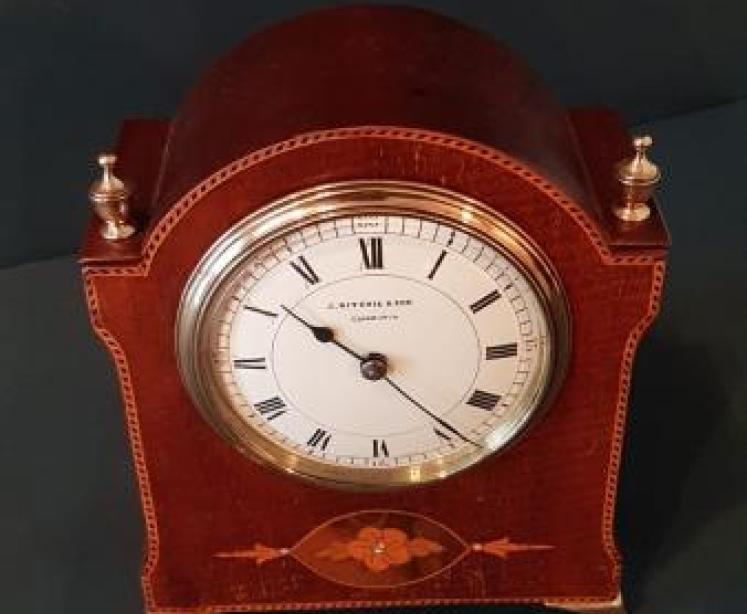 Fine Quality Edwardian Inlaid Mahogany Mantel Clock - Image 6