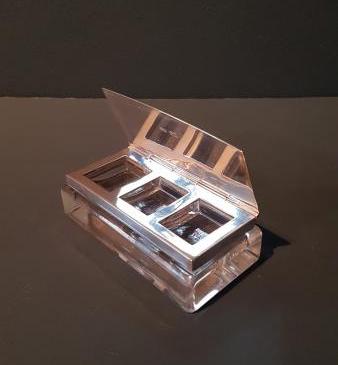 Antique Silver and Crystal Desktop Stamp Box