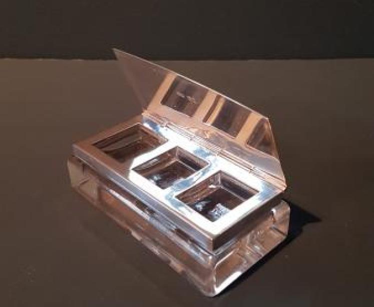 Antique Silver and Crystal Desktop Stamp Box - Image 5