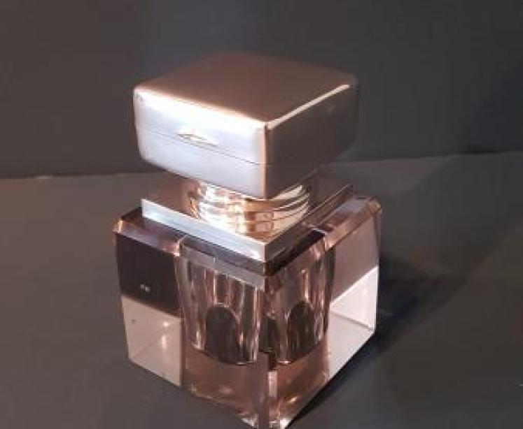 Large Art Deco Silver Ink Well and Stamp Box - Image 1