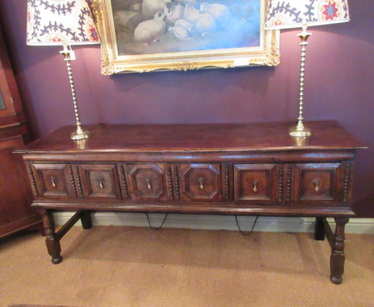 Early Period Geometrical Front Oak Dresser - Image 1
