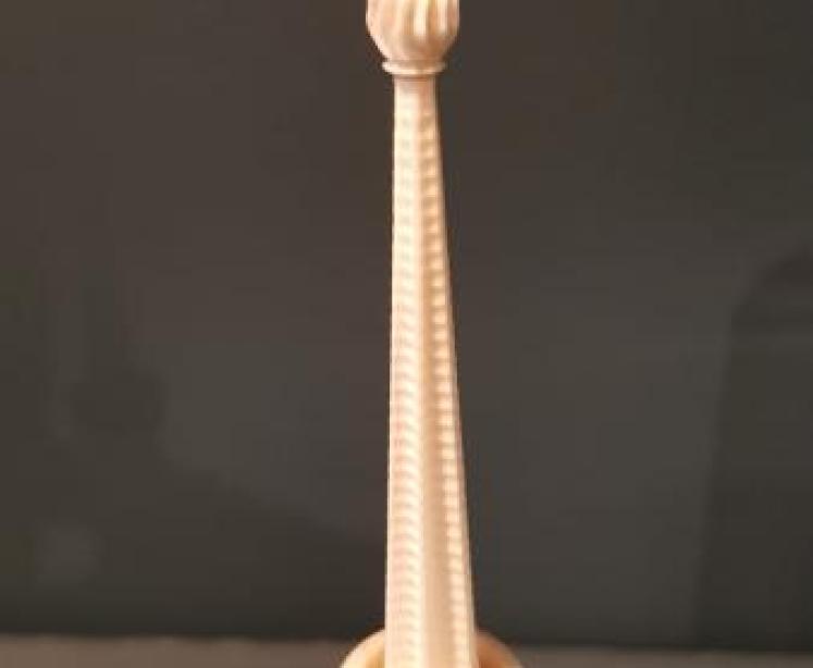 Antique Carved and Turned Bone Desk Thermometer  - Image 3
