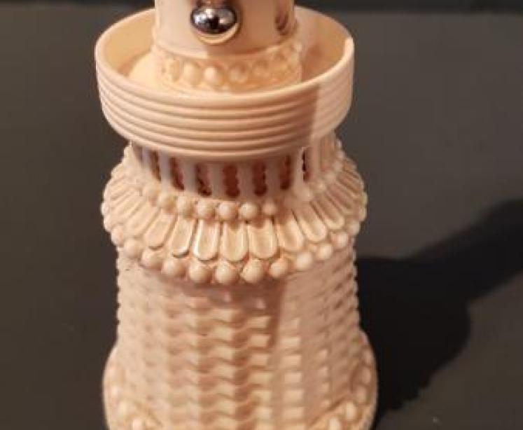 Antique Carved and Turned Bone Desk Thermometer  - Image 5