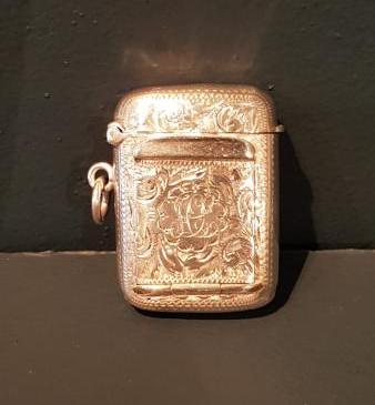 Silver Vesta and Stamp Case