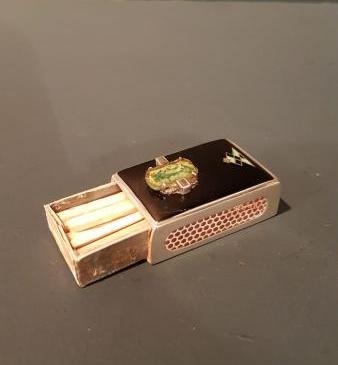 Silver and Tortoise Shell Matchbox Cover
