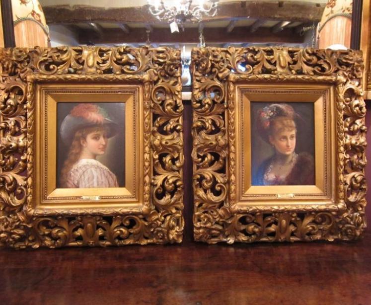 Stunning Pair of 19th Century Oil Portraits of Ladies - Image 1