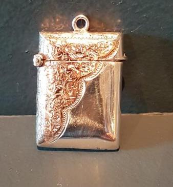 Edwardian Silver and 9ct Gold Vesta Case