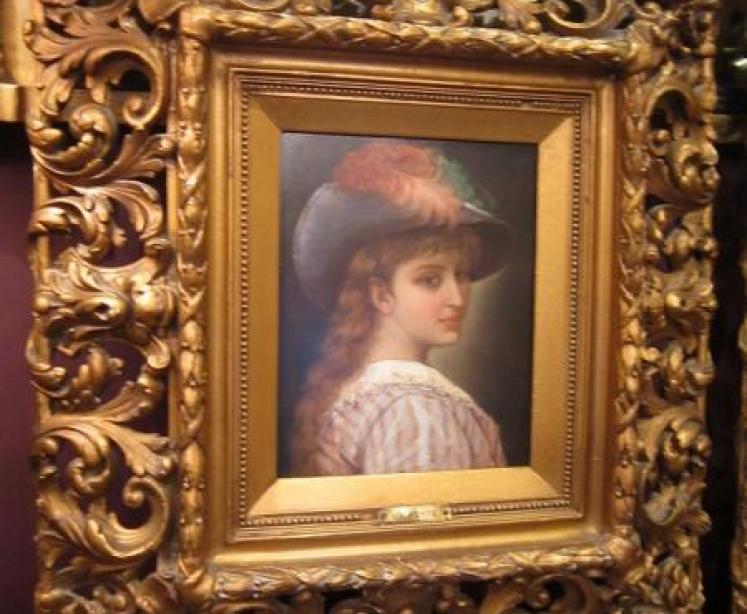 Stunning Pair of 19th Century Oil Portraits of Ladies - Image 2