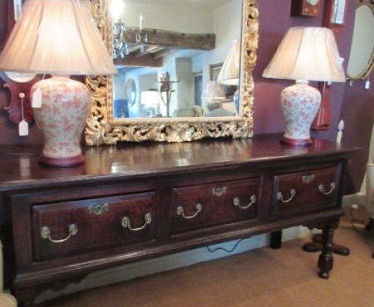George II Period Oak Three Drawer Dresser - Image 7