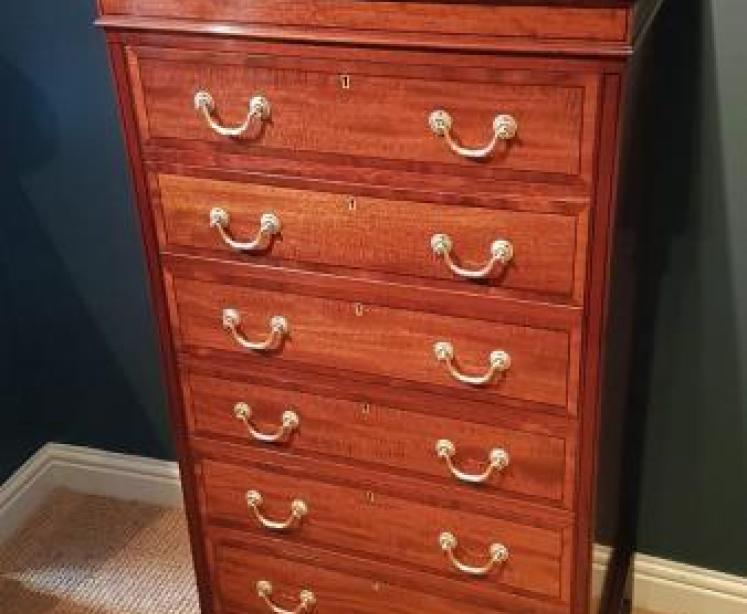 Fine Quality Victorian Mahogany Secretaire Tallboy Chest - Image 2