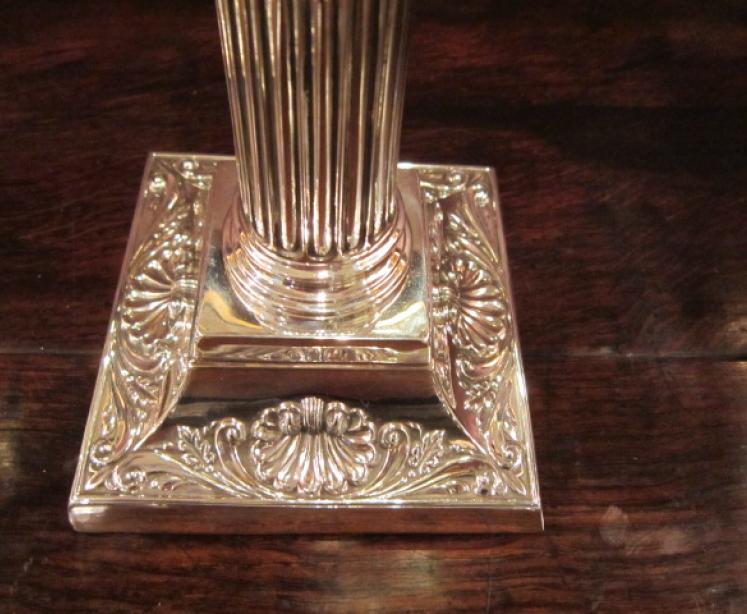 Superb Pair of Victorian Corinthian Silver Candlesticks - Image 5
