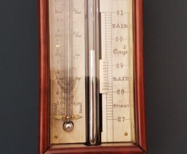 Fine Quality Victorian Mahogany Stick Barometer - Image 2