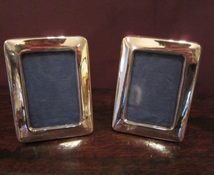 Pair of Matching Edwardian Silver Photo Frames - Image 1