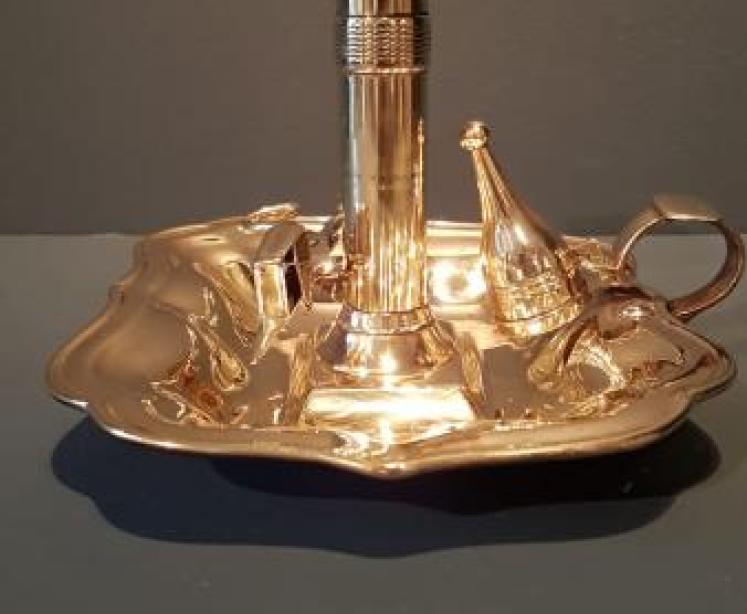 George III Brass Chamber Stick and Accessories - Image 4