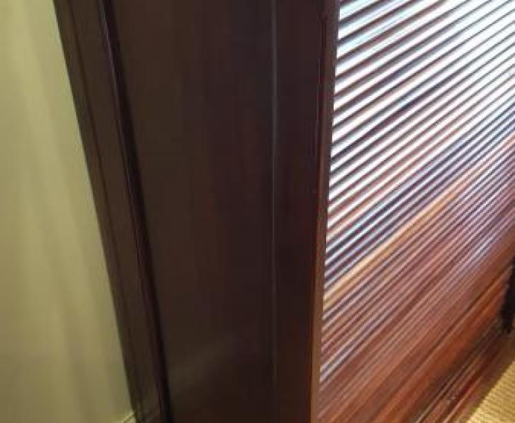 Edwardian Solid Mahogany Tambour Front File Cabinet - Image 3