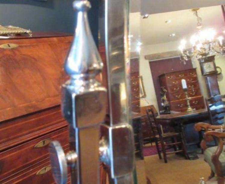 Superb Edwardian Period Nickel Plated Dressing Mirror - Image 4
