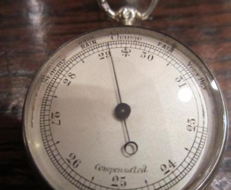 Rare Miniature Victorian Silver Pocket Barometer - Image 3