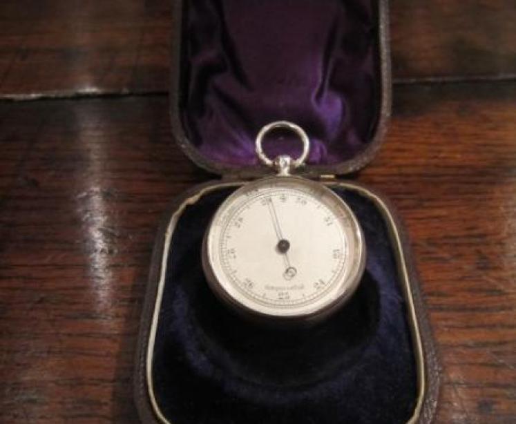 Rare Miniature Victorian Silver Pocket Barometer - Image 4