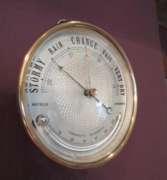 Late 19th Century Marine Barometer with Thermometer