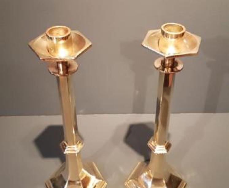 Pair of Mid Victorian Cast Candlesticks - Image 2