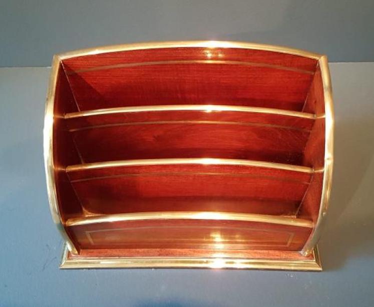 Superb Victorian Mahogany Brass Bound Letter Rack - Image 3