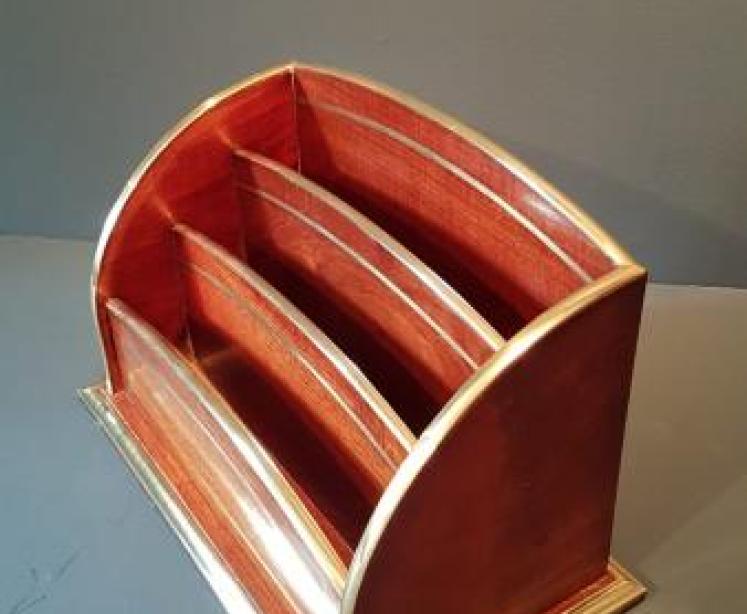 Superb Victorian Mahogany Brass Bound Letter Rack - Image 4