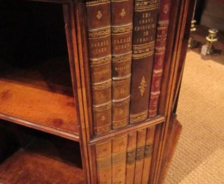 Superb Victorian Figured Revolving Book Table - Image 2