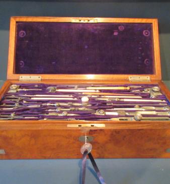 Antique Burr Walnut Architect, Paint & Illustrator's Box