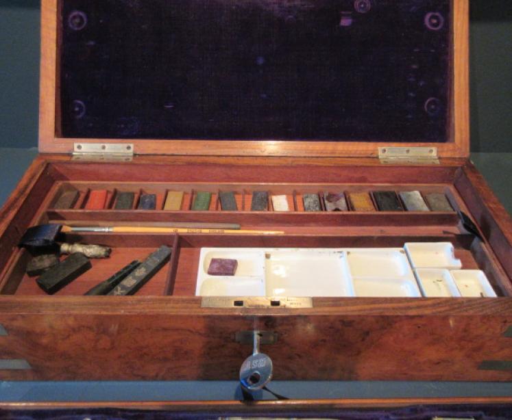 Antique Burr Walnut Architect, Paint & Illustrator's Box - Image 4