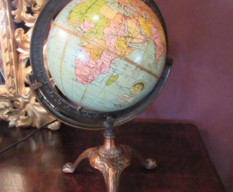 Antique 8" Papier Mache 'Peerless' Terrestrial Globe - Image 1