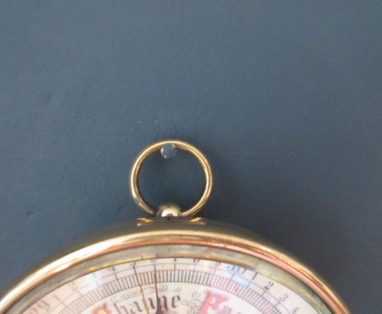 Antique Polished Brass Skeletonised Marine Barometer - Image 4