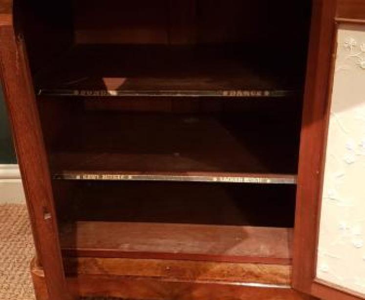 Victorian Inlaid Walnut Secretaire Music Cabinet - Image 5