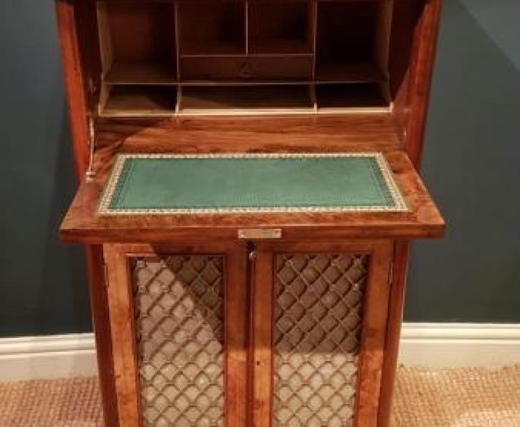 Victorian Inlaid Walnut Secretaire Music Cabinet - Image 6