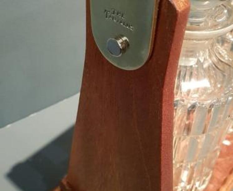 Victorian Mahogany and Brass 3 Bottle Tantalus - Image 2