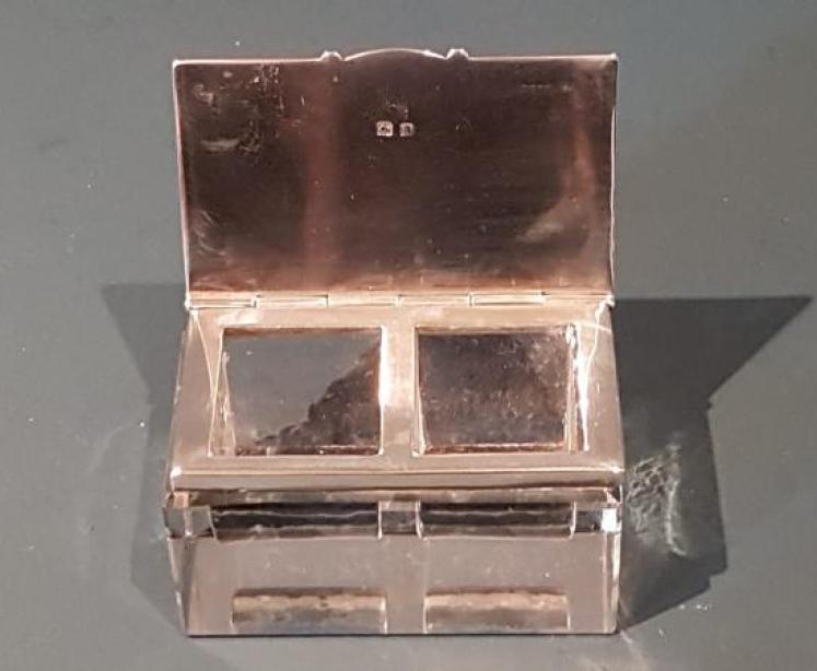 Edwardian Silver and Cut Crystal Stamp Box - Image 4