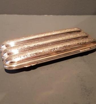 Victorian Engraved Silver Cigar Case