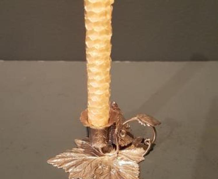 Superb Early Victorian Silver Leaf Design Chamberstick and Snuffer - Image 1