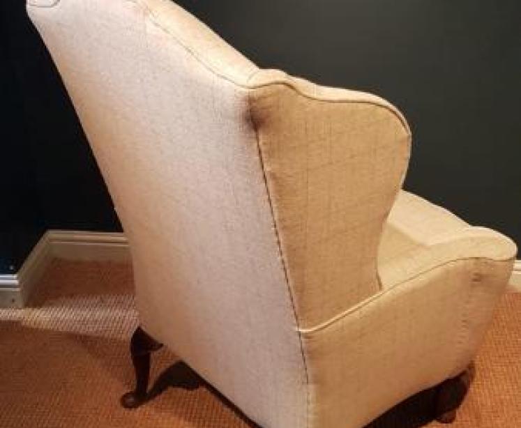 Superb Matching Pair of Victorian Wing Back Arm Chairs - Image 3