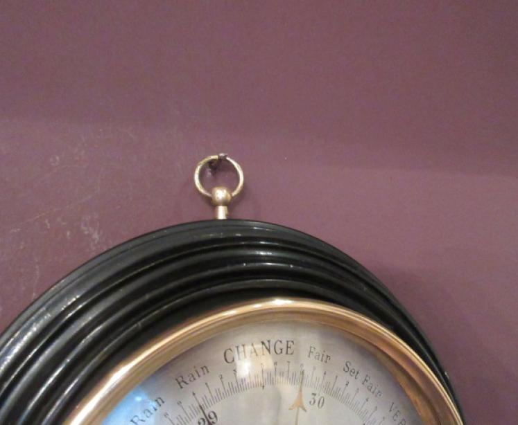 Antique Marine Barometer in Ebony Case - Image 5
