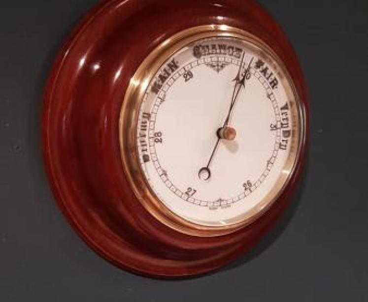 Large Victorian Polished Mahogany Barometer - Image 1