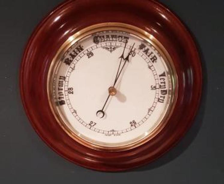 Large Victorian Polished Mahogany Barometer - Image 6