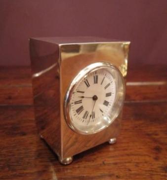 Fine Edwardian Miniature Silver Carriage Clock