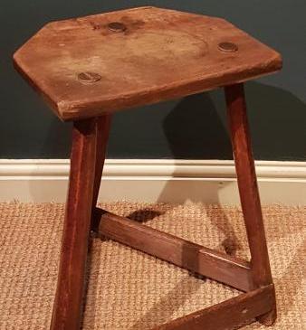Primitive Ash and Elm Butlers Stool