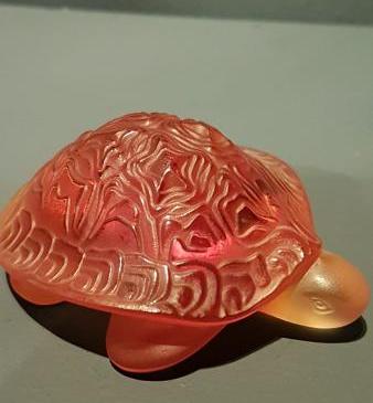 Lalique Opalescent Amber Turtle