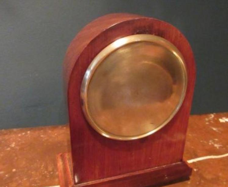 Small Edwardian Mahogany Sheraton Inlaid Mantel Clock - Image 7