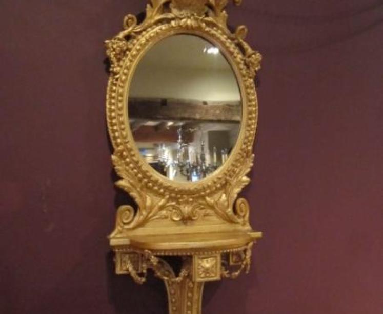Superb Rare Pair of 19th Century Wall Sconce Mirrors - Image 2