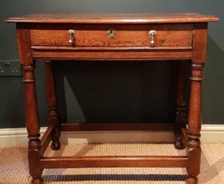 William and Mary Period Walnut Oak Side Table - Image 1